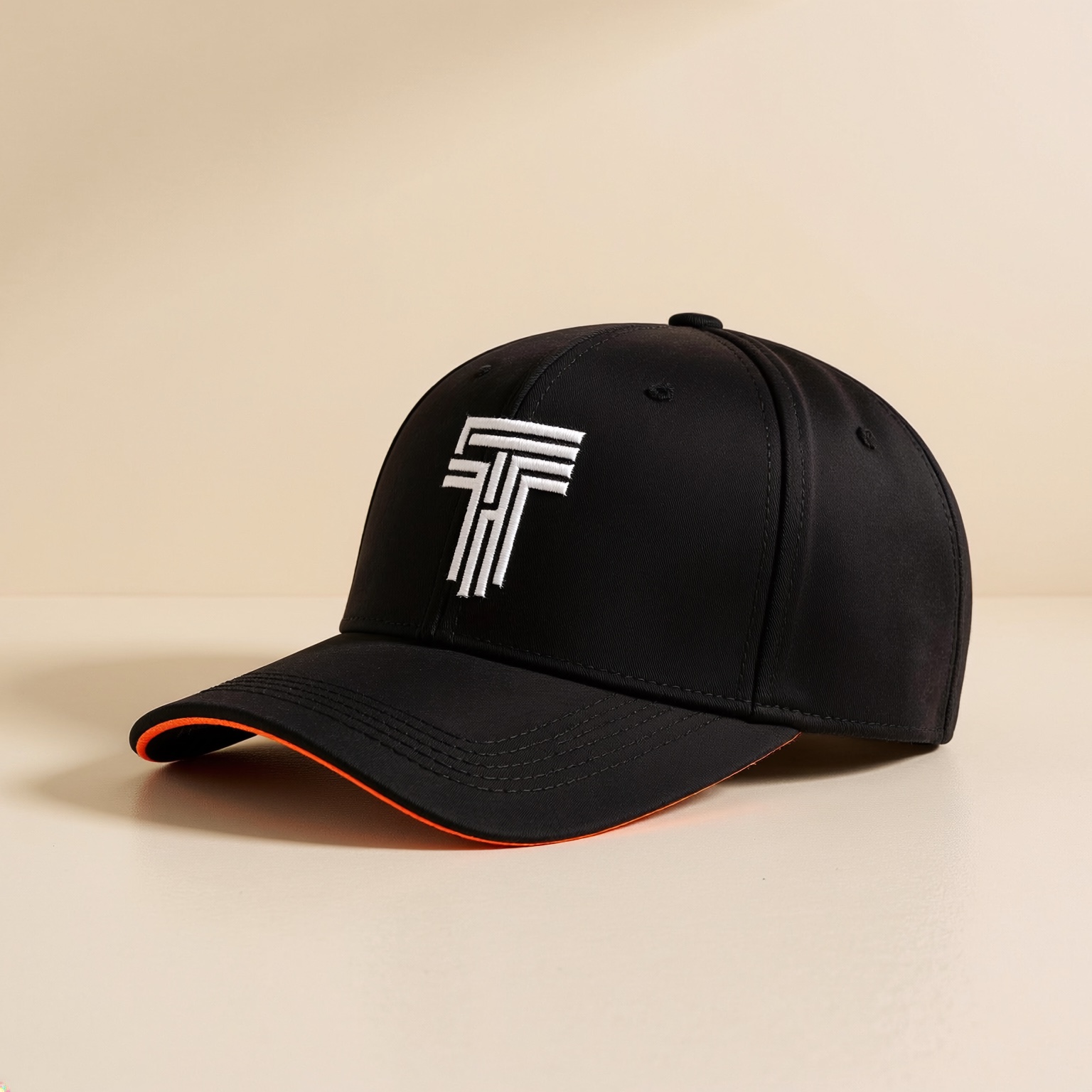 Black cap with a white Tecton Ink mark on the front